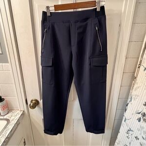 Athleta Endless High-Rise Navy Cargo Tapered Leg Pants